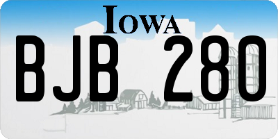 IA license plate BJB280