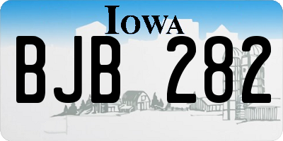 IA license plate BJB282