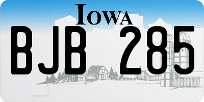 IA license plate BJB285