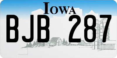 IA license plate BJB287