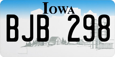 IA license plate BJB298