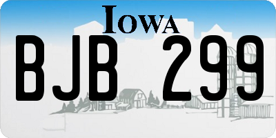 IA license plate BJB299