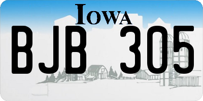 IA license plate BJB305