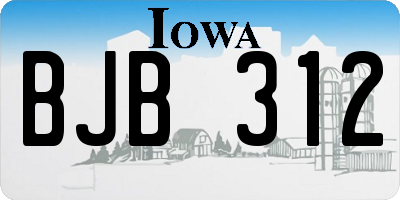 IA license plate BJB312