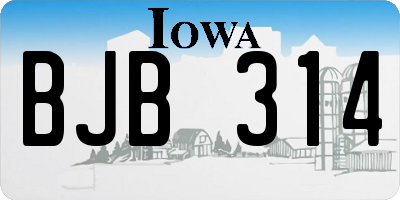 IA license plate BJB314