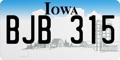 IA license plate BJB315