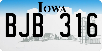 IA license plate BJB316