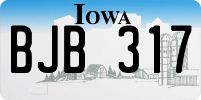 IA license plate BJB317