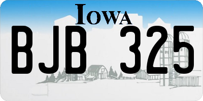 IA license plate BJB325