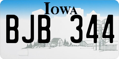 IA license plate BJB344