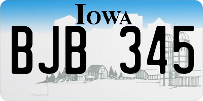 IA license plate BJB345