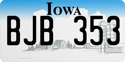 IA license plate BJB353