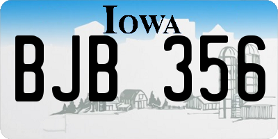 IA license plate BJB356