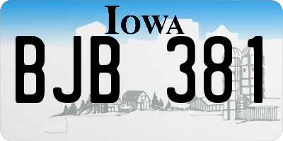 IA license plate BJB381