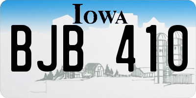 IA license plate BJB410