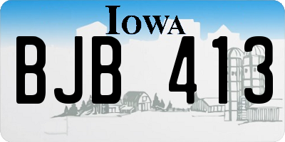 IA license plate BJB413