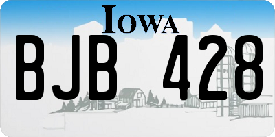 IA license plate BJB428