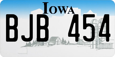 IA license plate BJB454