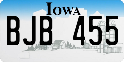 IA license plate BJB455