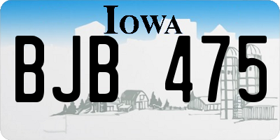 IA license plate BJB475