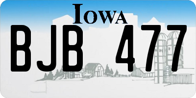 IA license plate BJB477