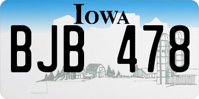 IA license plate BJB478