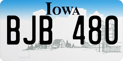 IA license plate BJB480