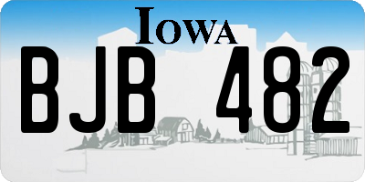 IA license plate BJB482