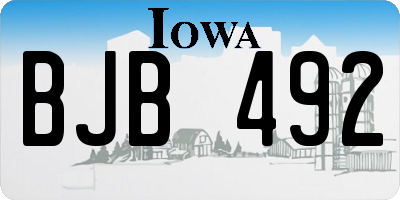 IA license plate BJB492
