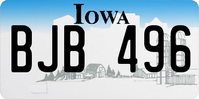 IA license plate BJB496