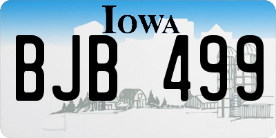 IA license plate BJB499