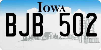 IA license plate BJB502