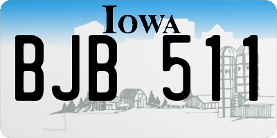 IA license plate BJB511