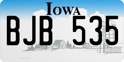 IA license plate BJB535
