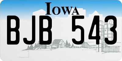 IA license plate BJB543