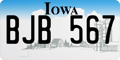 IA license plate BJB567
