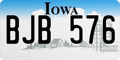 IA license plate BJB576