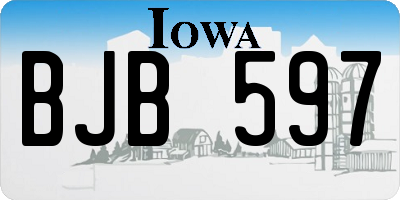 IA license plate BJB597