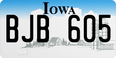 IA license plate BJB605