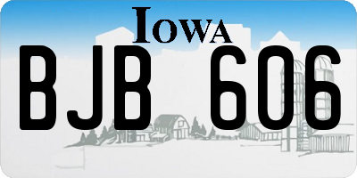 IA license plate BJB606