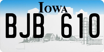 IA license plate BJB610