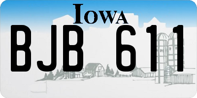 IA license plate BJB611