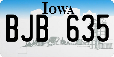 IA license plate BJB635