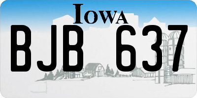 IA license plate BJB637