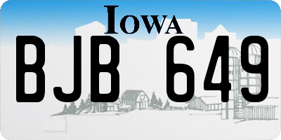IA license plate BJB649