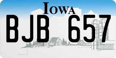 IA license plate BJB657