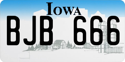 IA license plate BJB666
