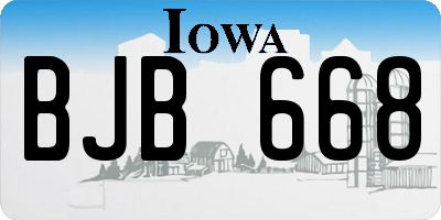 IA license plate BJB668