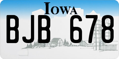 IA license plate BJB678