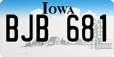 IA license plate BJB681